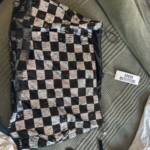 Urban Outfitters Sequin Checkered Skirt